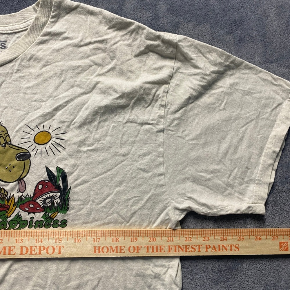Vans Tshirt Mens Large Classic Fit Forage for Happiness Graphic Cream Skater - Picture 3 of 5